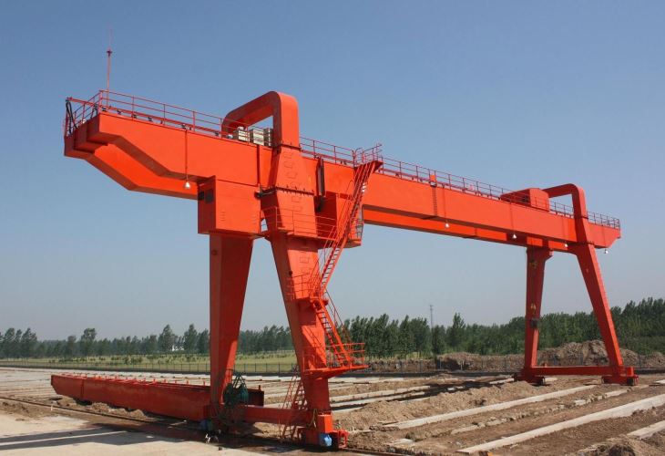 Tsis siv neeg 80T 10T ob chav Girder Gantry Crane